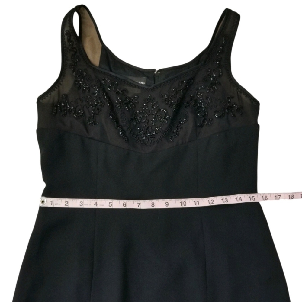 Donna Morgan Black Sleeveless Dress SZ 8 Knee Length Beaded Cocktail Party LBD - Picture 12 of 12